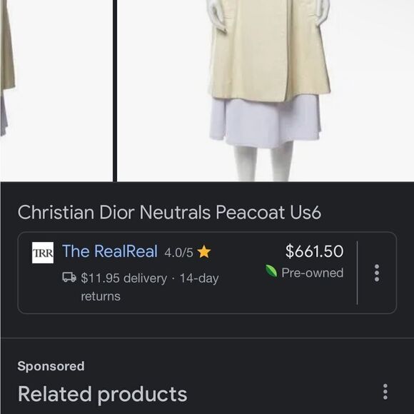 DIOR vintage cream pea coat - Picture 9 of 12